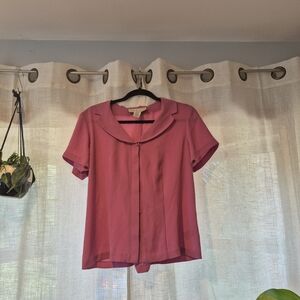 Pink Blouse with Peter Pan Collar